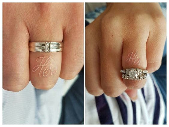 His and hers store wedding ring tattoos